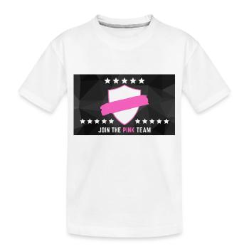 JOIN THE PINK TEAM - Kinder Premium Bio T-Shirt - Weiß - Vorne