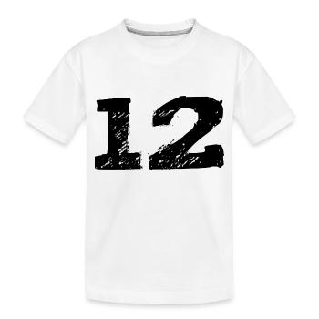 Maillot 12 Numéro - T-shirt bio Premium Enfant - blanc - Devant