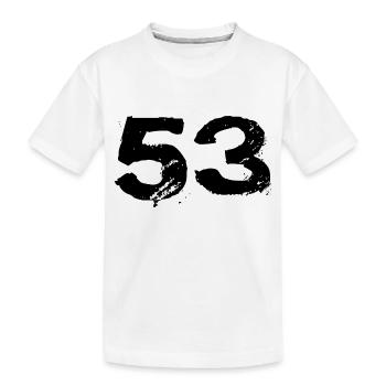 53 Zahl Trikot - Kinder Premium Bio T-Shirt - Weiß - Vorne