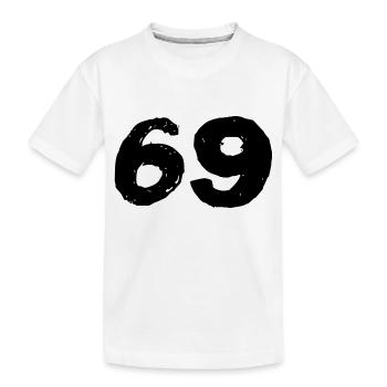 69 Zahl Trikot - Kinder Premium Bio T-Shirt - Weiß - Vorne