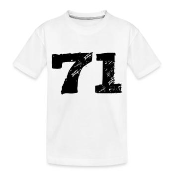 71 Zahl Trikot - Kinder Premium Bio T-Shirt - Weiß - Vorne