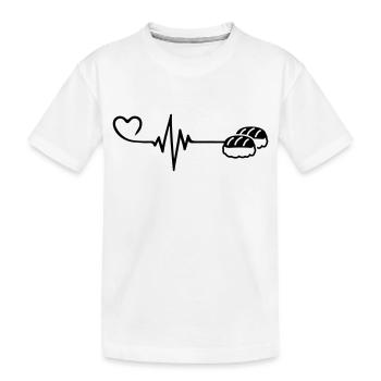 Sushi Puls Herz Liebe - Kinder Premium Bio T-Shirt - Weiß - Vorne