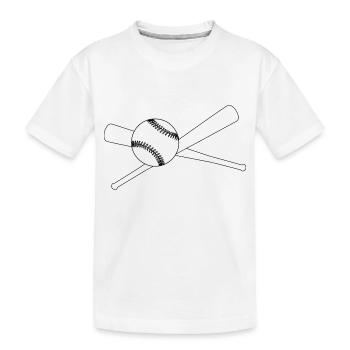 Baseball And 2 Bats - Kids' Premium Organic T-Shirt - white - Front