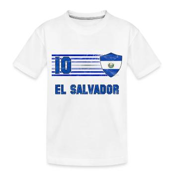 El Salvador Football Team - Kids' Premium Organic T-Shirt - white - Front