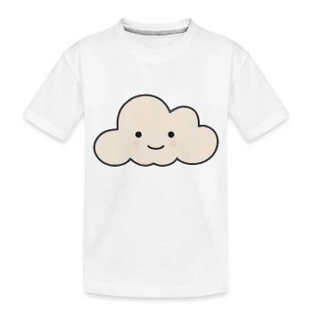Nuage doux avec visage Vecteur nuage doux - T-shirt bio Premium Enfant - blanc - Devant