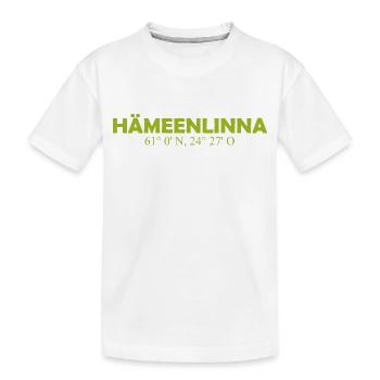 Hämeenlinna Finland Coordinates Longitude Latitude - Kids' Premium Organic T-Shirt - white - Front