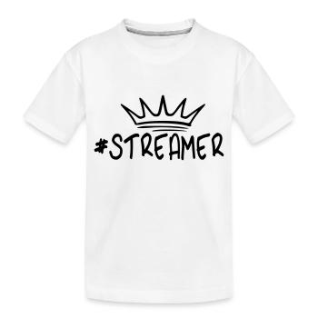 Streamer social media king - Kids' Premium Organic T-Shirt - white - Front