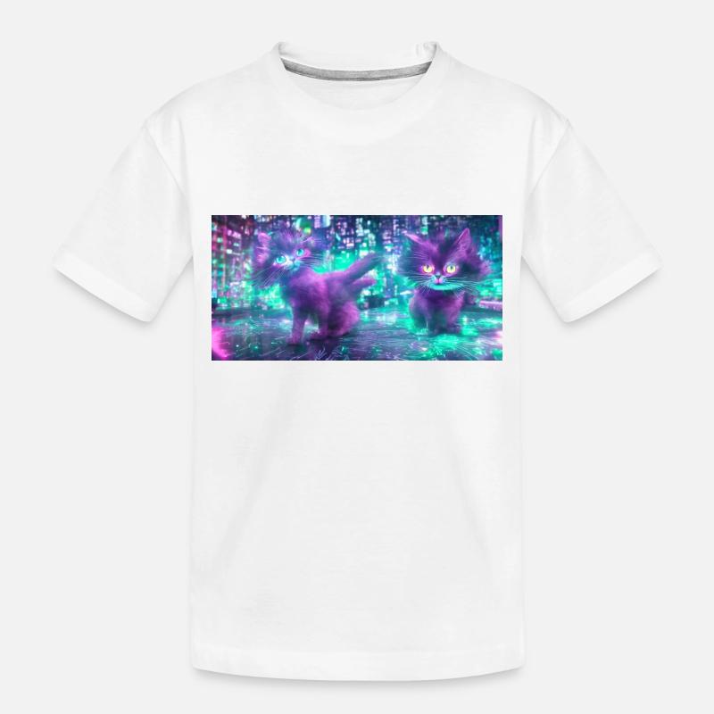 Future Cat - Kinder Premium Bio T-Shirt - Weiß