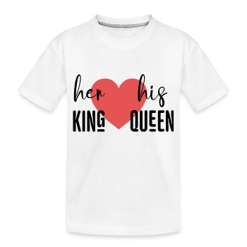 Her King His Queen - Kids' Premium Organic T-Shirt - white - Front