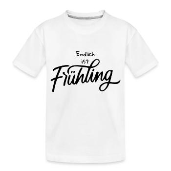 Endlich ist Frühling - Kinder Premium Bio T-Shirt - Weiß - Vorne