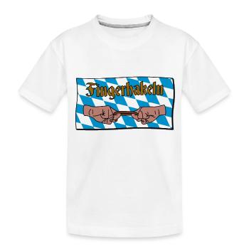 Fingerhakeln V2 - Kinder Premium Bio T-Shirt - Weiß - Vorne