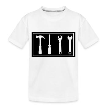 tool - Kids' Premium Organic T-Shirt - white - Front