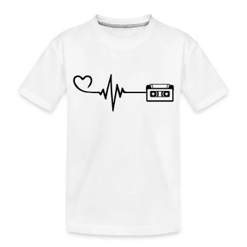 Kassette Puls Herz Liebe - Kinder Premium Bio T-Shirt - Weiß - Vorne