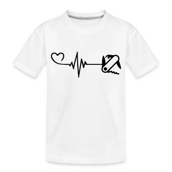 Taschenmesser Liebe Puls Herz - Kinder Premium Bio T-Shirt - Weiß - Vorne