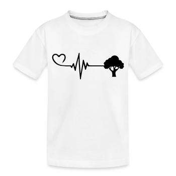 Baum Puls Herz Liebe - Kinder Premium Bio T-Shirt - Weiß - Vorne