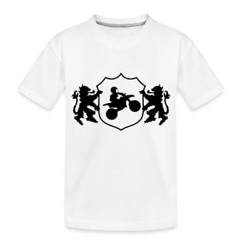 motocross racer wappen 001 - Kinder Premium Bio T-Shirt - Weiß - Vorne