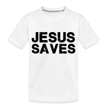 Jesus saves - Kids' Premium Organic T-Shirt - white - Front