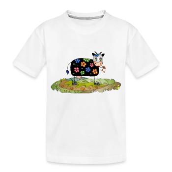 Cow - Kids' Premium Organic T-Shirt - white - Front