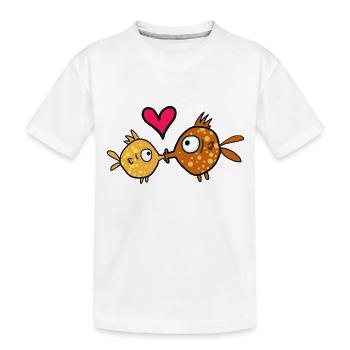 Fish kiss, kissing fish - Kids' Premium Organic T-Shirt - white - Front