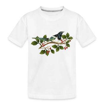 Bunter Vogel - Kinder Premium Bio T-Shirt - Weiß - Vorne