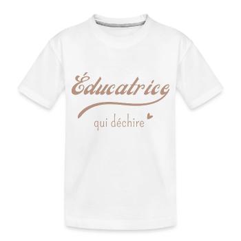 Éducatrice qui déchire - T-shirt bio Premium Enfant - blanc - Devant
