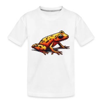 Poison dart frog dans les graphiques colorés rétro 8 bits pixel - T-shirt bio Premium Enfant - blanc - Devant