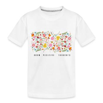 Positive Gedanken wachsen lassen - Kinder Premium Bio T-Shirt - Weiß - Vorne