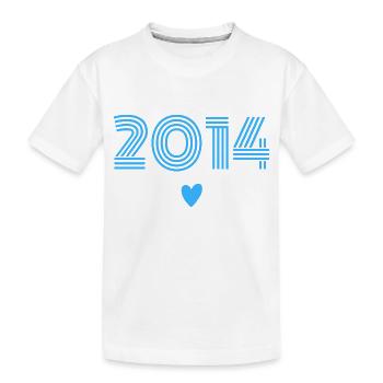 Né en 2014 garçon - T-shirt bio Premium Enfant - blanc - Devant