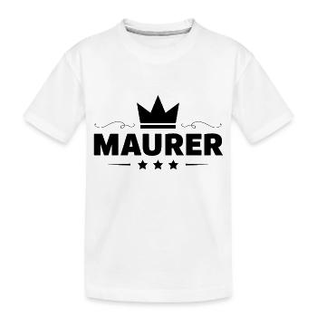 Maurer Beruf - Kinder Premium Bio T-Shirt - Weiß - Vorne