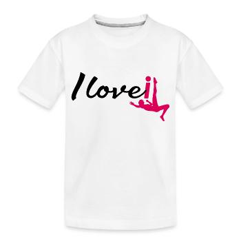 Frauenfußball i love it - Kinder Premium Bio T-Shirt - Weiß - Vorne