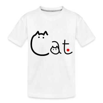 Katze in Katzen geschrieben - Kinder Premium Bio T-Shirt - Weiß - Vorne