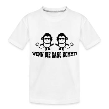 affen gang - Kinder Premium Bio T-Shirt - Weiß - Vorne