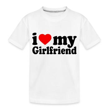I love my girlfriend - Kids' Premium Organic T-Shirt - white - Front