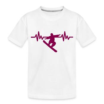 Heartbeat Snowboard - Sports d’hiver Piste de neige - T-shirt bio Premium Enfant - blanc - Devant