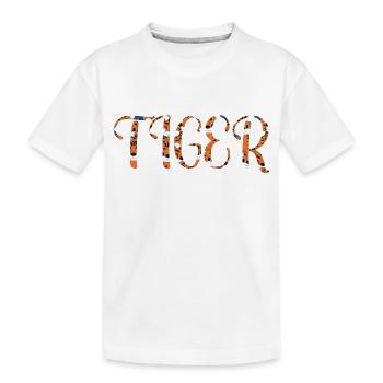 Tiger Font - Kids' Premium Organic T-Shirt - white - Front