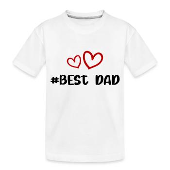 Meilleur amour de coeur de papa - T-shirt bio Premium Enfant - blanc - Devant