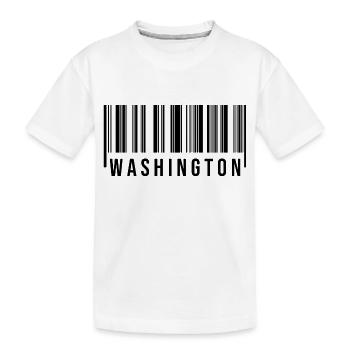 Washington Strichcode - Kinder Premium Bio T-Shirt - Weiß - Vorne
