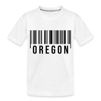 Oregon Strichcode - Kinder Premium Bio T-Shirt - Weiß - Vorne