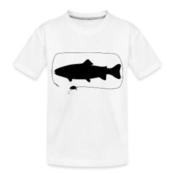 Truite avec wobbler - T-shirt bio Premium Enfant - blanc - Devant