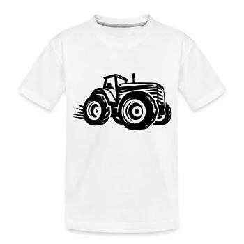 Tracteur Silhouette Agriculture - T-shirt bio Premium Enfant - blanc - Devant