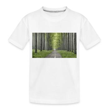 Strasse im Wald - Kinder Premium Bio T-Shirt - Weiß - Vorne