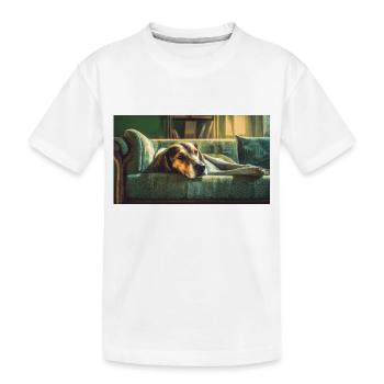 Niedliche Tiere chillen – Hund - Kinder Premium Bio T-Shirt - Weiß - Vorne