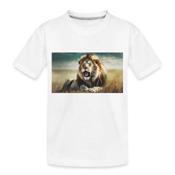 Niedliche Tiere chillen – Löwe - Kinder Premium Bio T-Shirt - Weiß - Vorne