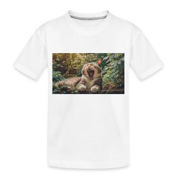 Niedliche Tiere chillen – Katze - Kinder Premium Bio T-Shirt - Weiß - Vorne