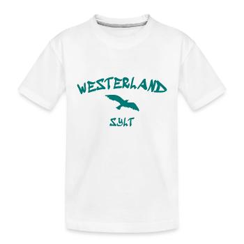 Westerland - Sylt - North Sea - Anchor - Seagull - Island - Kids' Premium Organic T-Shirt - white - Front