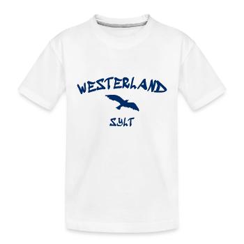 Westerland - Sylt - North Sea - Anchor - Seagull - Island - Kids' Premium Organic T-Shirt - white - Front