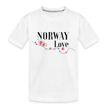 Norway Love with heart band - Kids' Premium Organic T-Shirt - white - Front