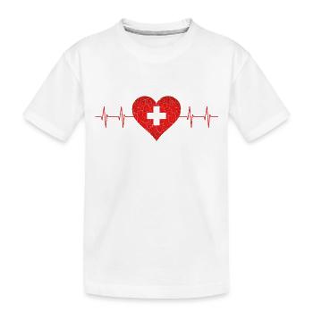 Schweiz - Kinder Premium Bio T-Shirt - Weiß - Vorne