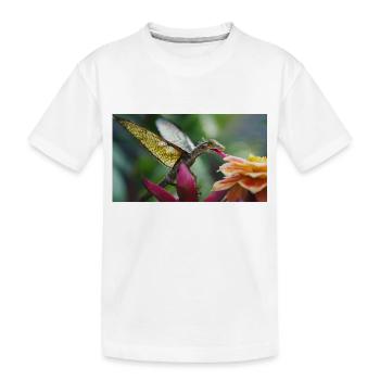 A realistic majestical little cute dragon - Kids' Premium Organic T-Shirt - white - Front