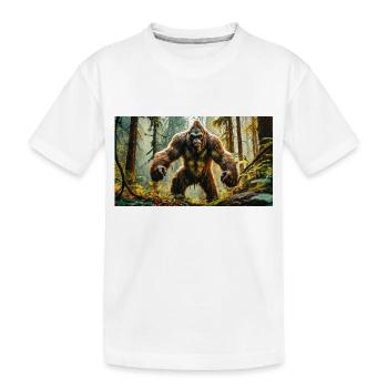 Sasquatch Bigfoot im Waldmonster dunkel - Kinder Premium Bio T-Shirt - Weiß - Vorne